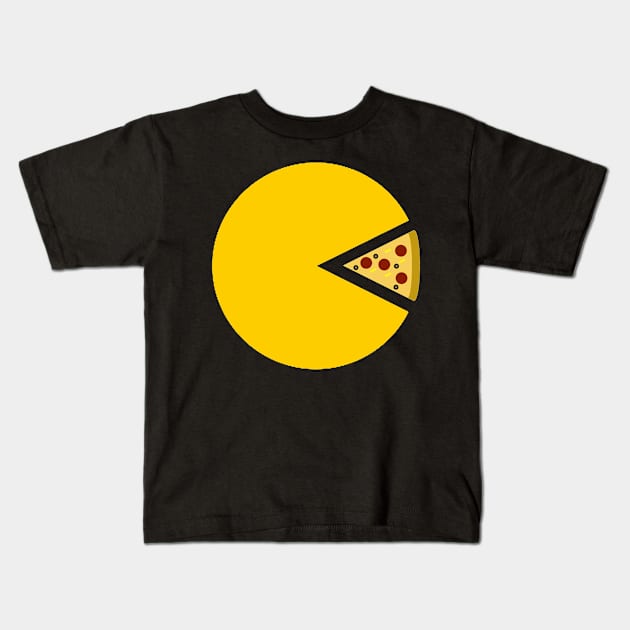 Pac Pizza Kids T-Shirt by LuisP96